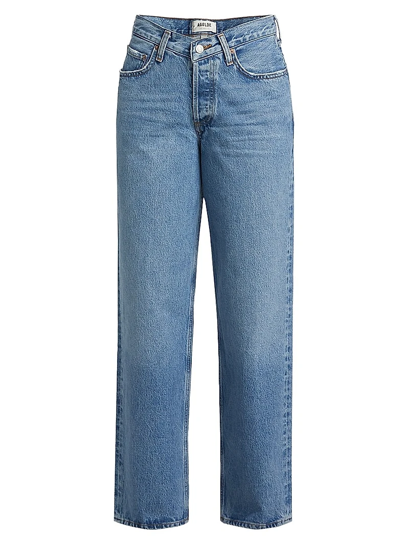 V-Waist Baggy Straight Jeans