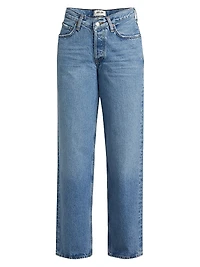 V-Waist Baggy Straight Jeans