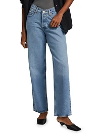 V-Waist Baggy Straight Jeans