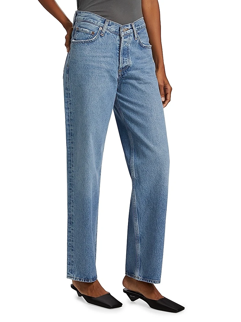 V-Waist Baggy Straight Jeans