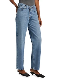 V-Waist Baggy Straight Jeans