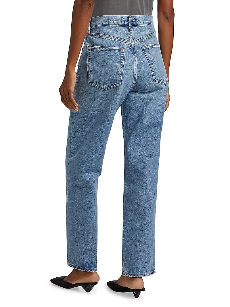 V-Waist Baggy Straight Jeans