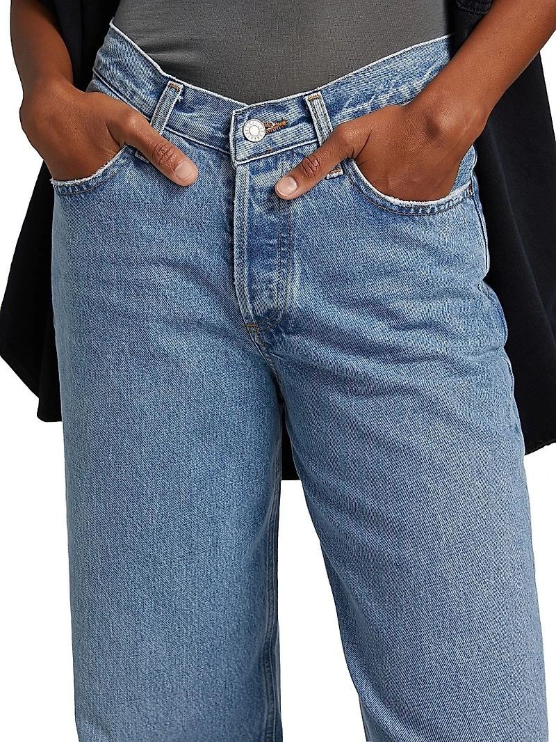 V-Waist Baggy Straight Jeans