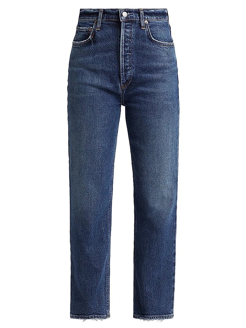 High-Rise Cropped Straight Jeans