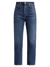 High-Rise Cropped Straight Jeans