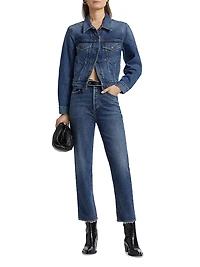 High-Rise Cropped Straight Jeans