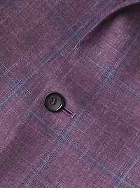 Windowpane Plaid Wool-Silk-Linen Sport Coat