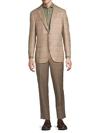 Plaid Wool-Silk-Linen Classic-Fit Sportcoat