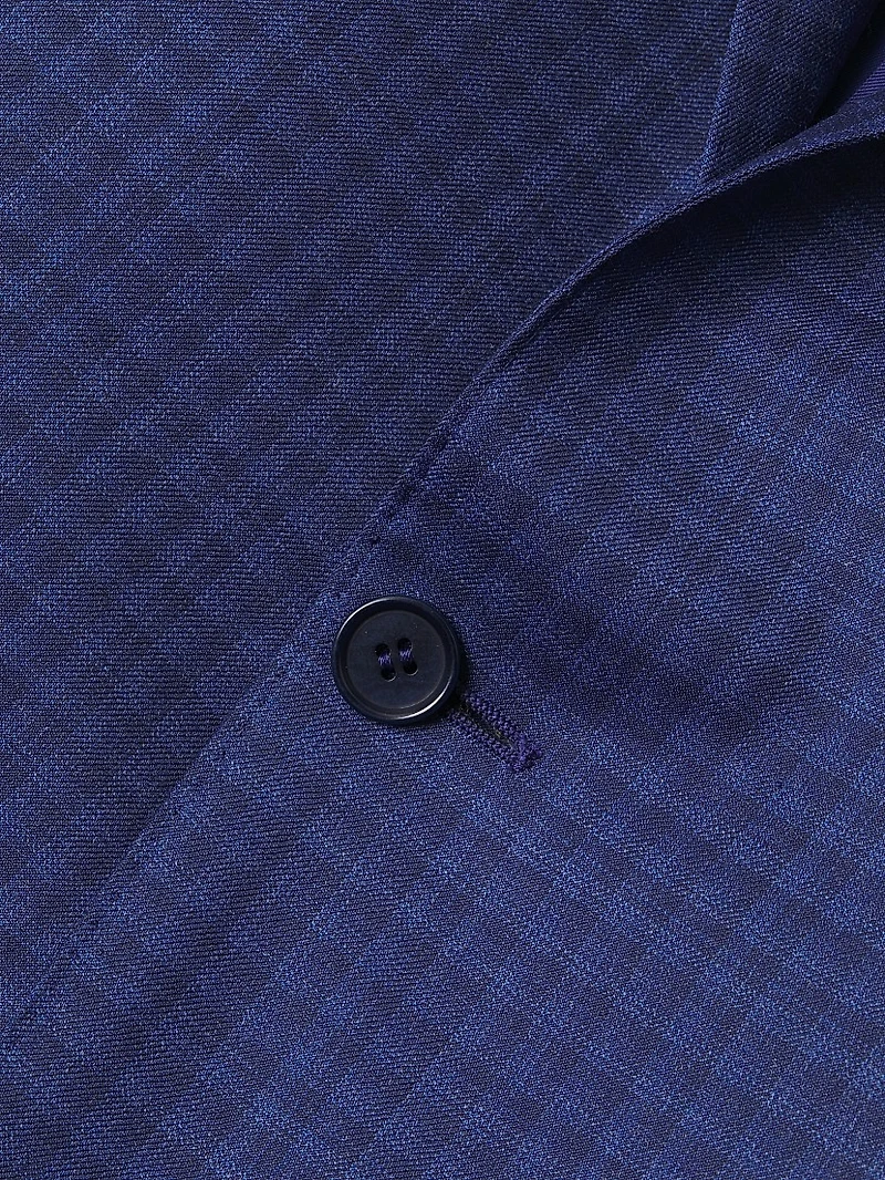 Micro-Plaid Wool Business Sport Coat