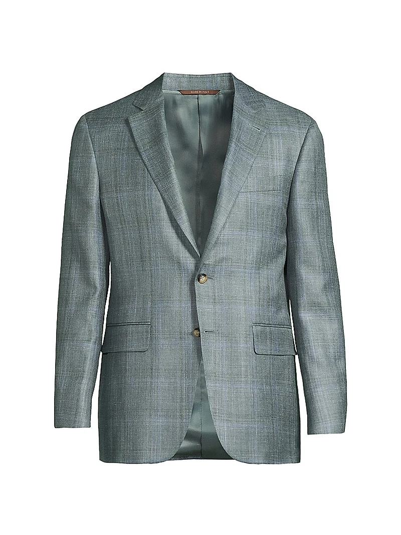 Plaid Wool-Silk-Linen Sport Coat