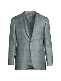 Plaid Wool-Silk-Linen Sport Coat