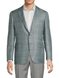 Plaid Wool-Silk-Linen Sport Coat