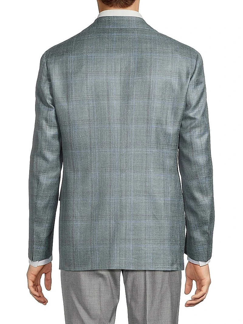Plaid Wool-Silk-Linen Sport Coat