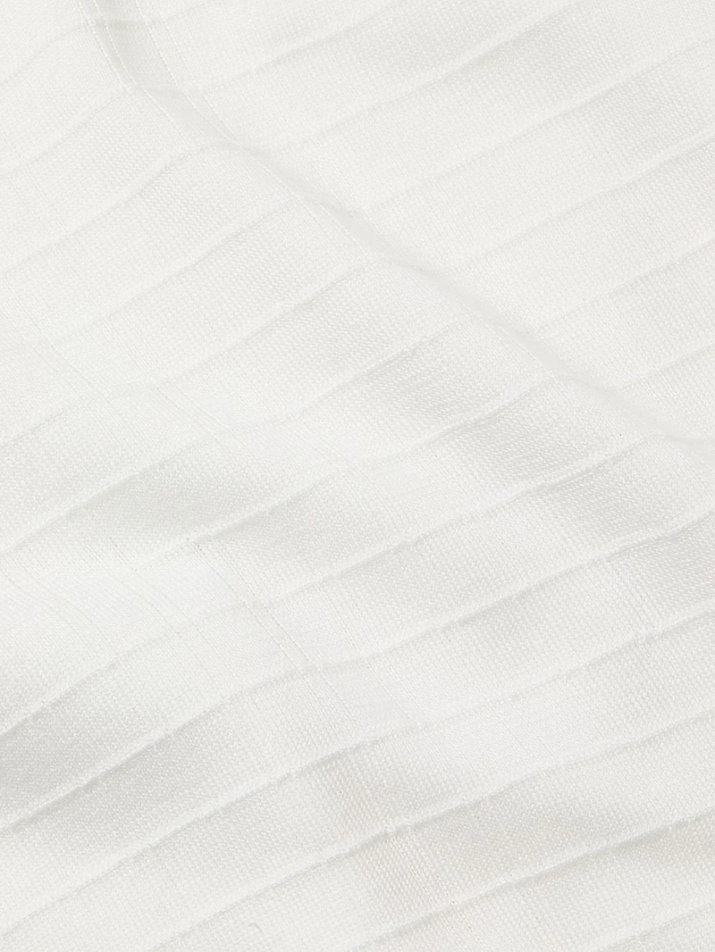 Silk-Cotton Textured Grid T-Shirt