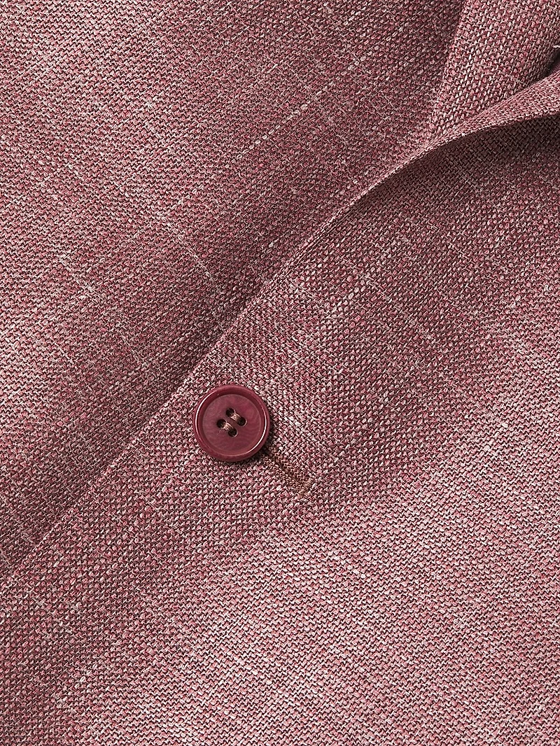 Solid Textured Wool-Silk-Linen Sport Coat