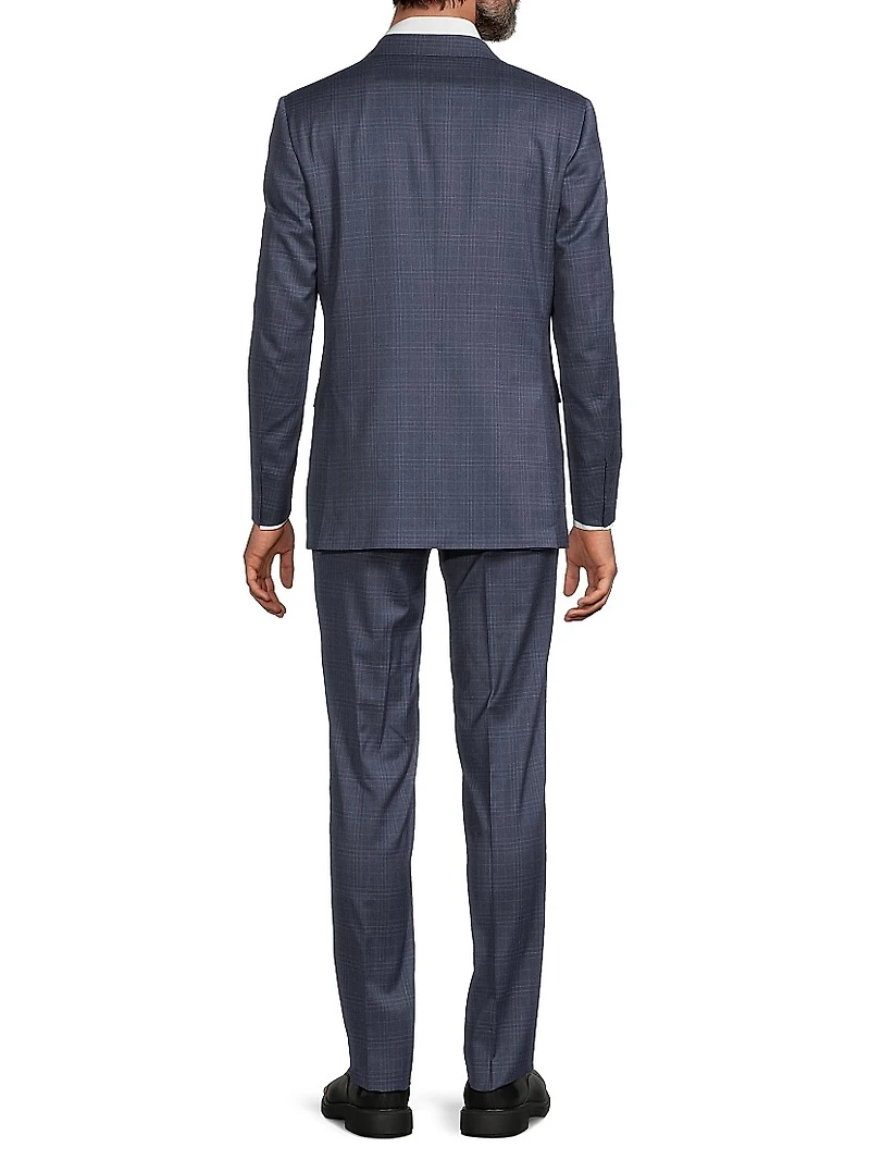 Plaid Wool Modern-Fit Suit
