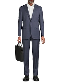 Plaid Wool Modern-Fit Suit