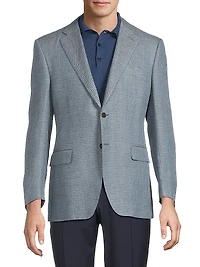 Houndstooth Linen-Wool Sportcoat