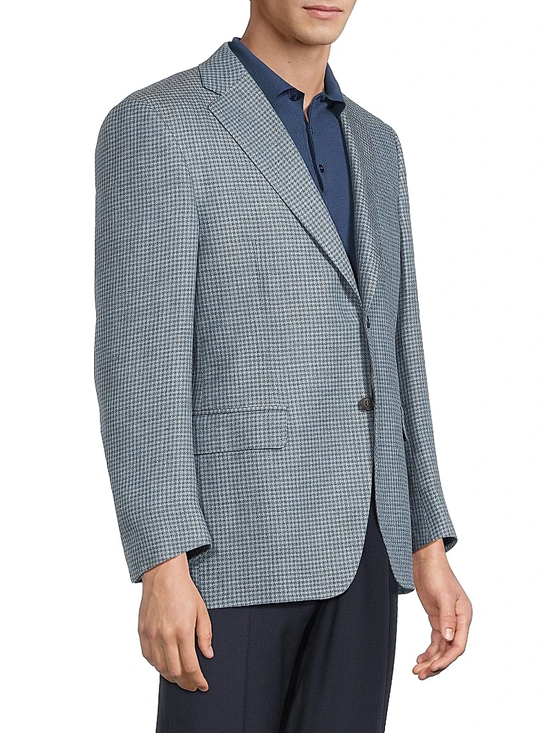 Houndstooth Linen-Wool Sportcoat