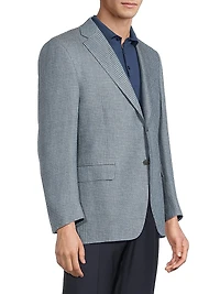 Houndstooth Linen-Wool Sportcoat