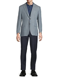 Houndstooth Linen-Wool Sportcoat