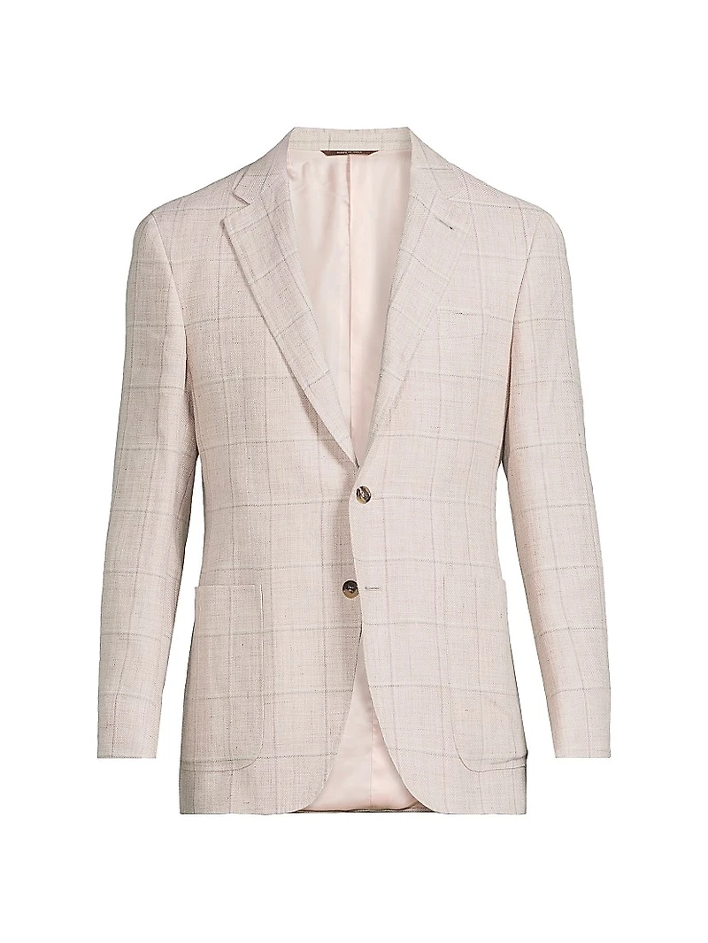 Windowpane Linen-Wool Sportcoat
