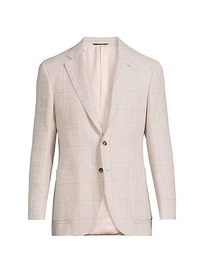 Windowpane Linen-Wool Sportcoat