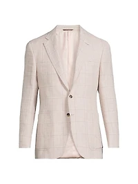 Windowpane Linen-Wool Sportcoat