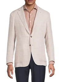 Windowpane Linen-Wool Sportcoat