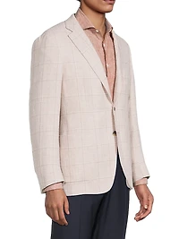 Windowpane Linen-Wool Sportcoat