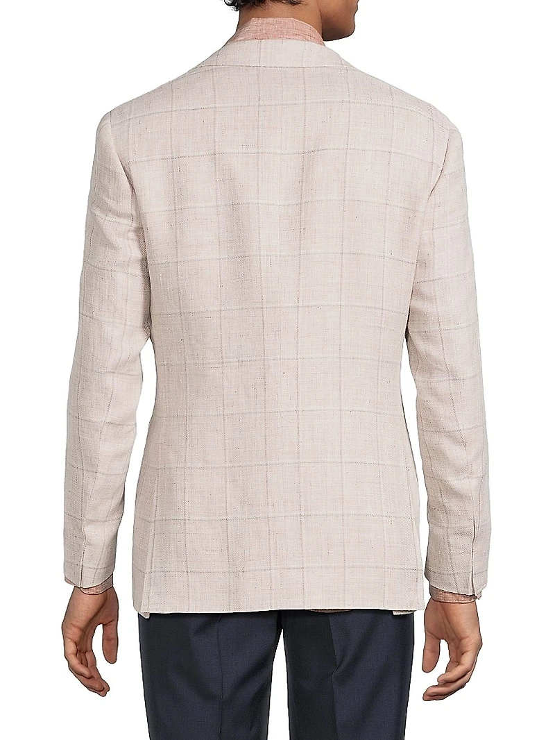Windowpane Linen-Wool Sportcoat