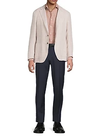 Windowpane Linen-Wool Sportcoat