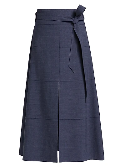 Hudson Stretch-Wool Midi-Skirt