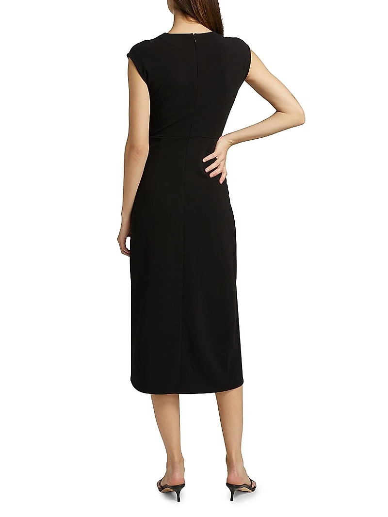 Damien Scuba Crepe Midi-Dress