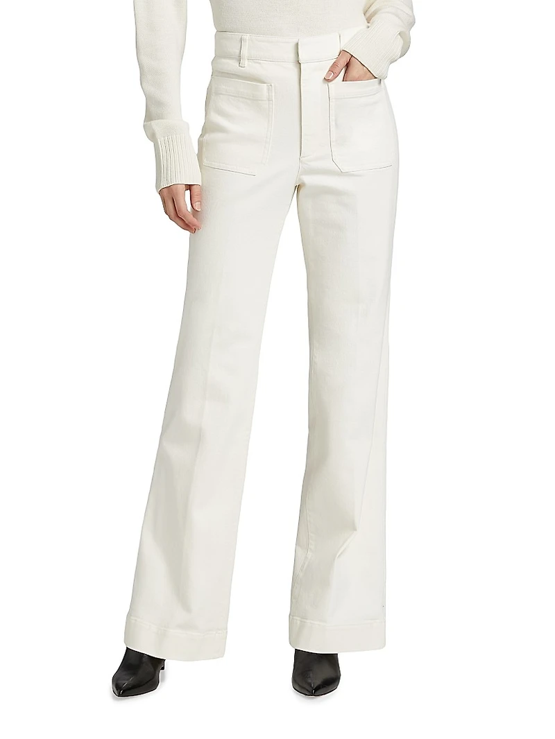 Nicole Stretch-Twill Flare Pants