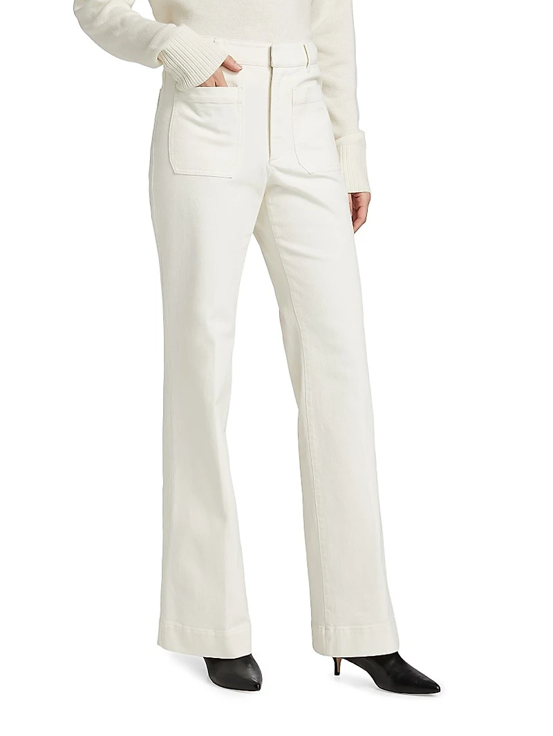 Nicole Stretch-Twill Flare Pants
