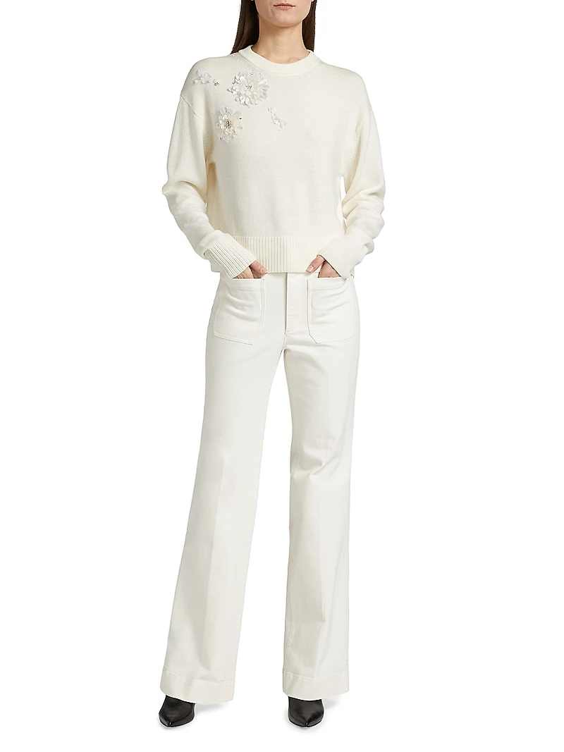 Nicole Stretch-Twill Flare Pants