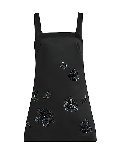 Barton Embellished Satin Minidress
