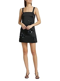 Barton Embellished Satin Minidress
