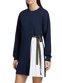 Callie Mix Media Tie Minidress