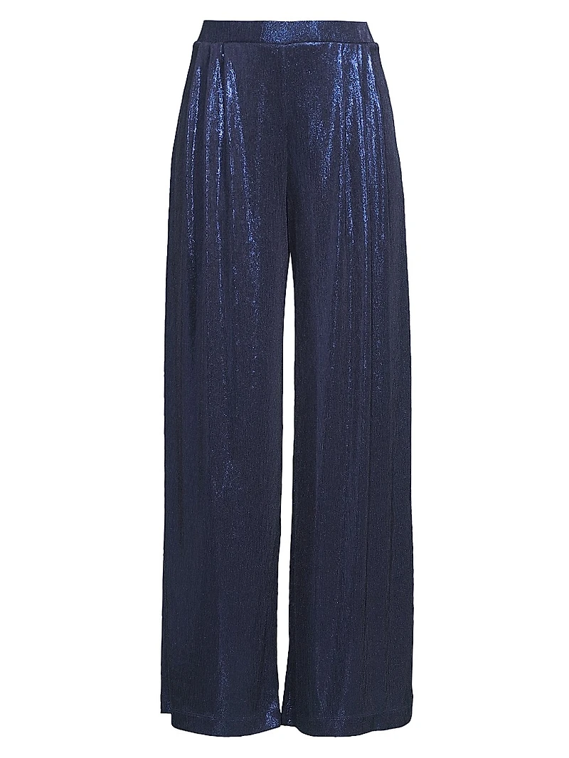 Bristol Metallic Knit Wide-Leg Pants