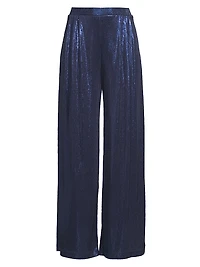 Bristol Metallic Knit Wide-Leg Pants