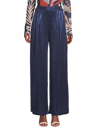 Bristol Metallic Knit Wide-Leg Pants