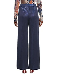 Bristol Metallic Knit Wide-Leg Pants