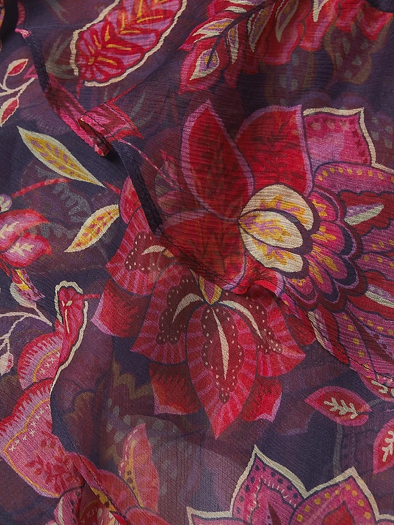 Luxee Floral Silk Maxi Dress