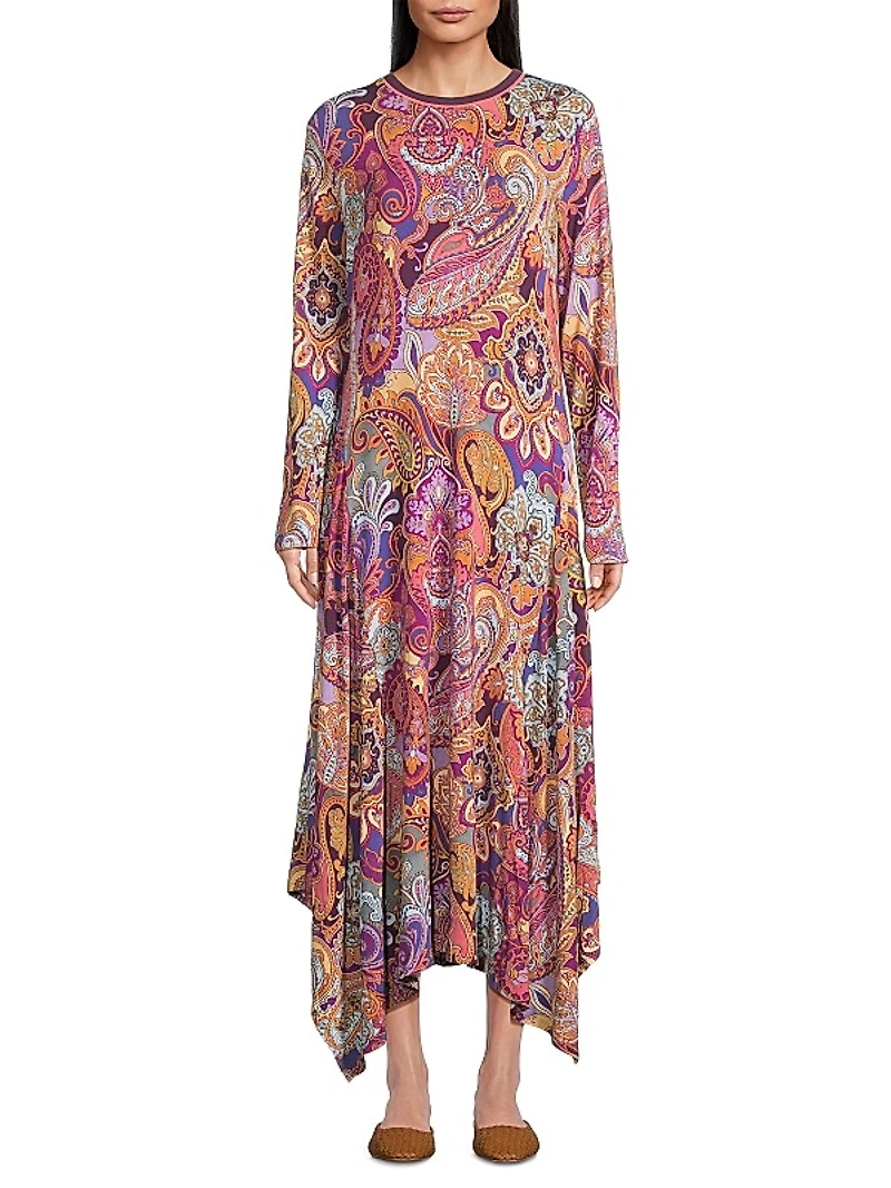 The Janie Paisley Knit Maxi-Dress