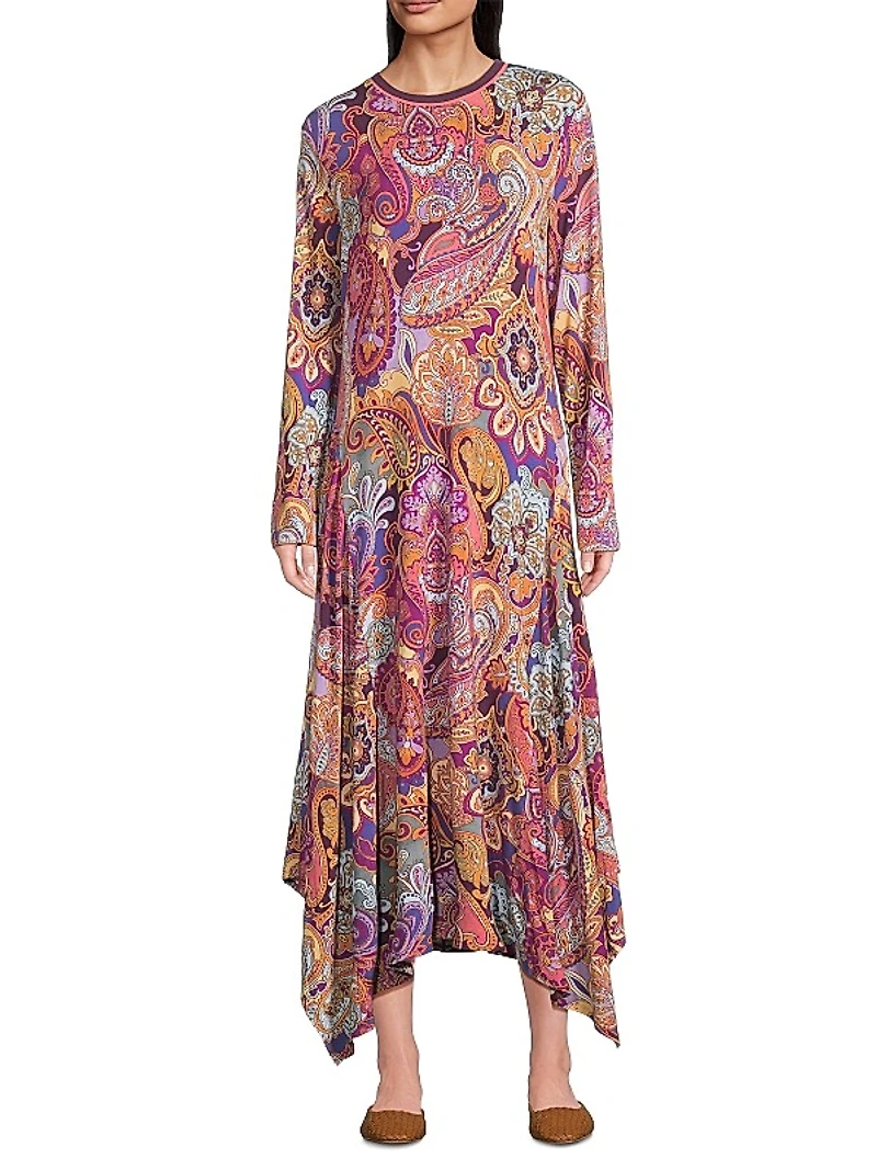 The Janie Paisley Knit Maxi-Dress