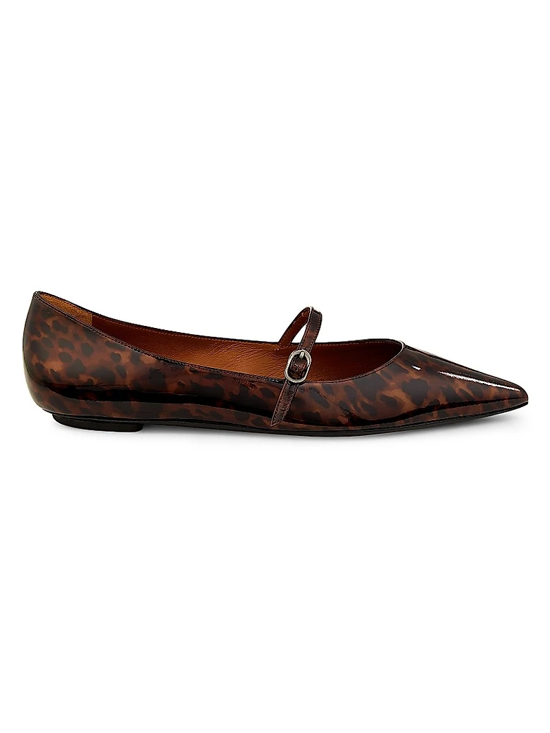 Emilia Tortoiseshell Leather Flats