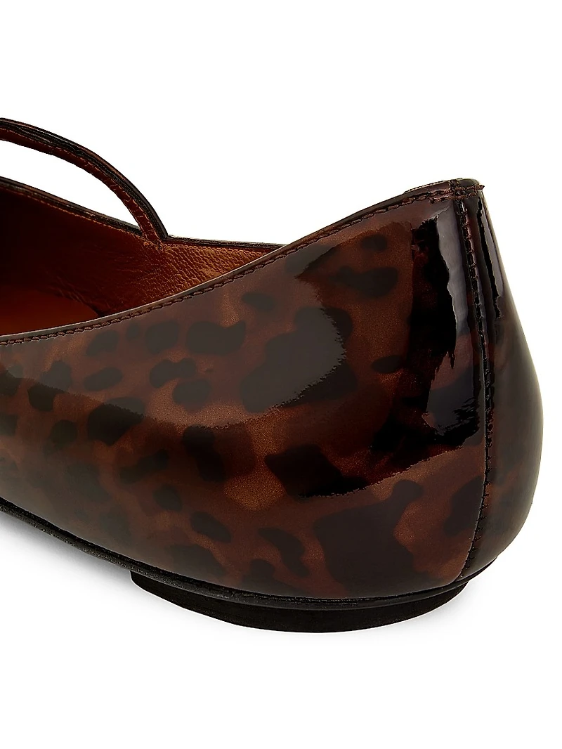 Emilia Tortoiseshell Leather Flats