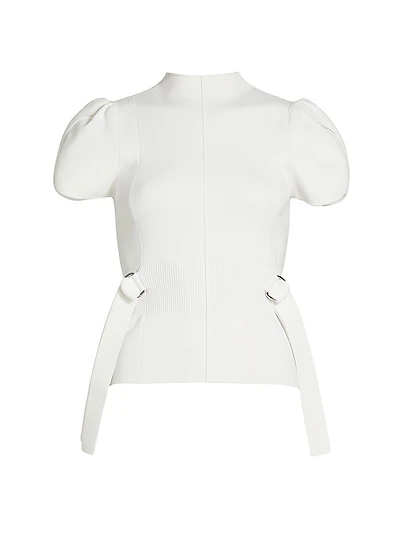 Compact Rib-Knit Tulip Top
